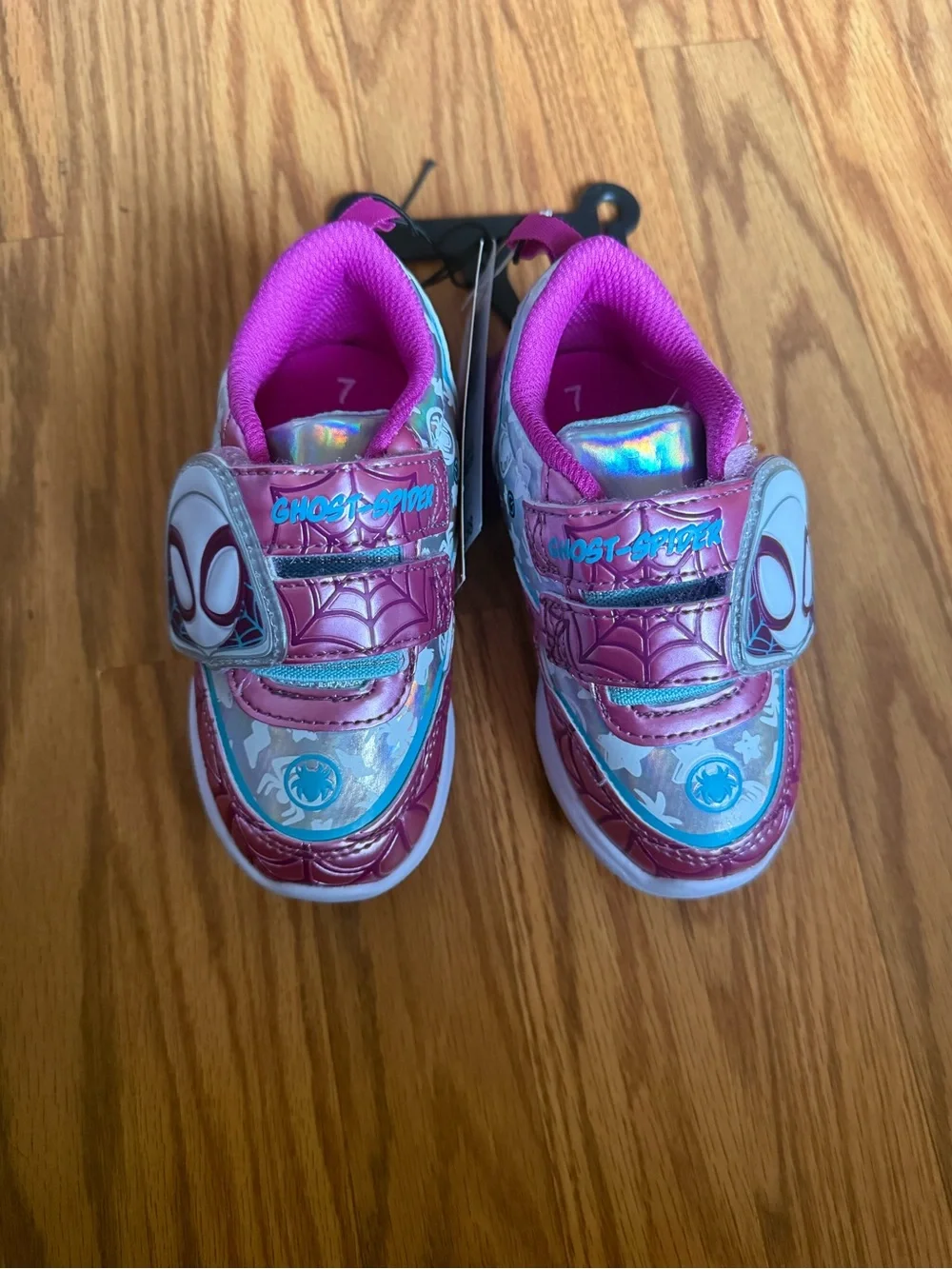 Marvel Kids Pink and Silver Spider-Web Light-Up Sneakers